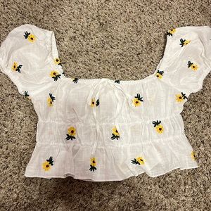 Cute top never worn!!! It just didn't fit my chest.